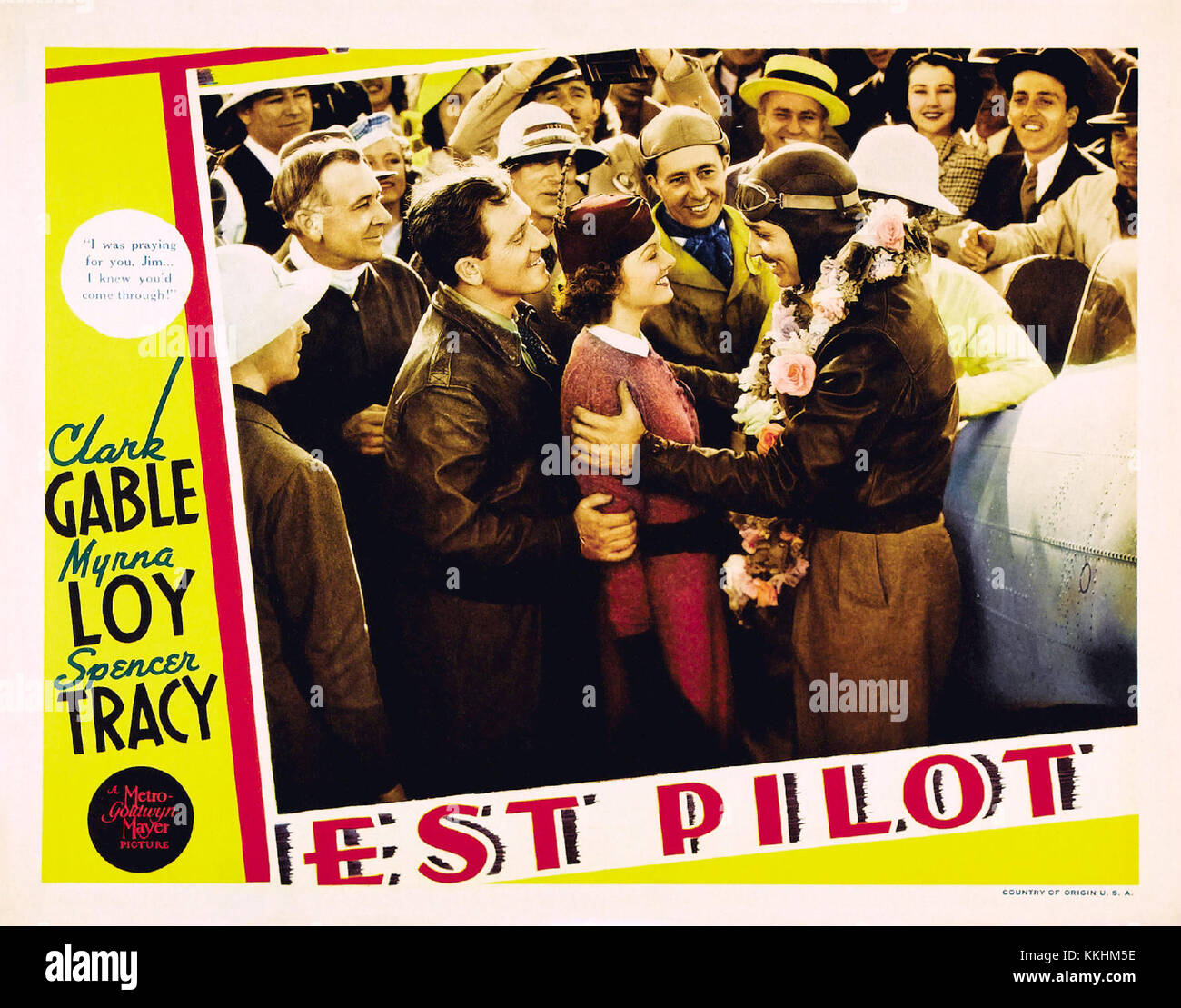 Test Pilot 2 (1936) ist ein klassischer Film, der die Geschichte der Flugzeugtests in den Anfängen der Luftfahrt beleuchtet. Der Film untersucht die Gefahren und die Spannung von Flugtests und zeigt die Tapferkeit von Testpiloten. Stockfoto