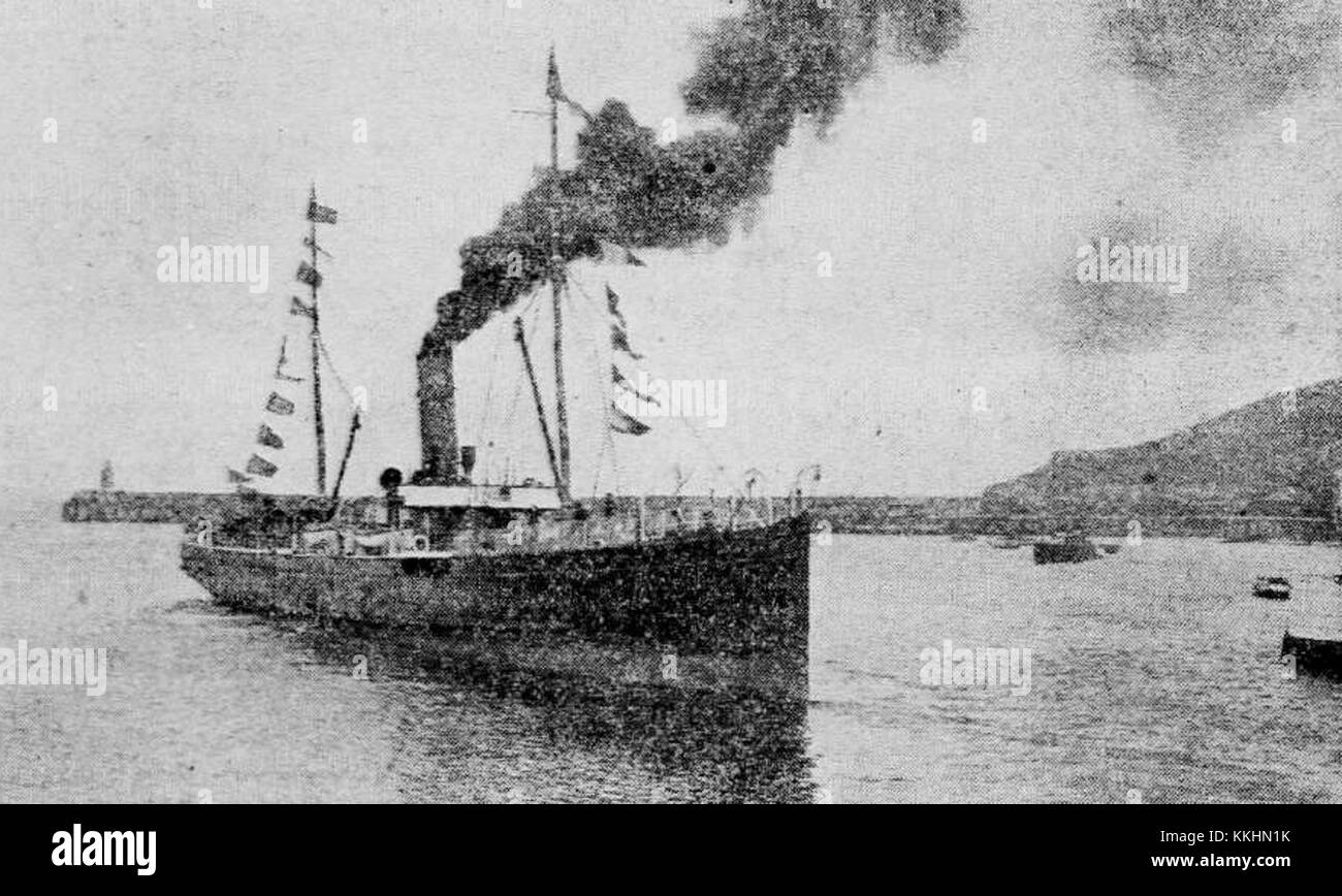 Fenellas letzte Reise bezieht sich auf die letzte Reise des Schiffes Fenella, die in der Meeresgeschichte von Bedeutung war. Die Reise des Schiffes markiert das Ende seines Betriebs im späten 19. Oder frühen 20. Jahrhundert. Stockfoto