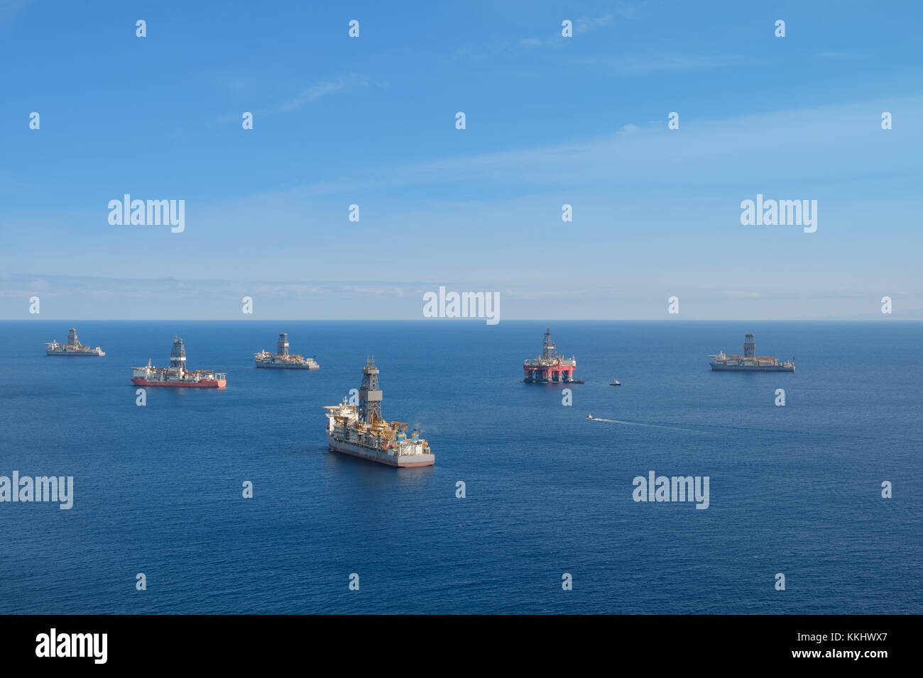 Bohr- Schiffen und Ölplattformen/Öl und Gas Offshore Plattform Stockfoto