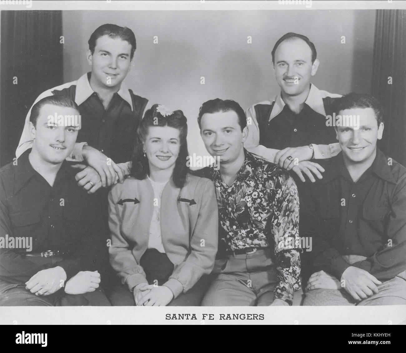 Shorty Long und seine Santa Fe Rangers waren in den 1940er Jahren eine populäre Country- und Western-Musikgruppe Bekannt für ihre Auftritte und Beiträge zu diesem Genre, erlangten sie in dieser Ära große Aufmerksamkeit. Stockfoto