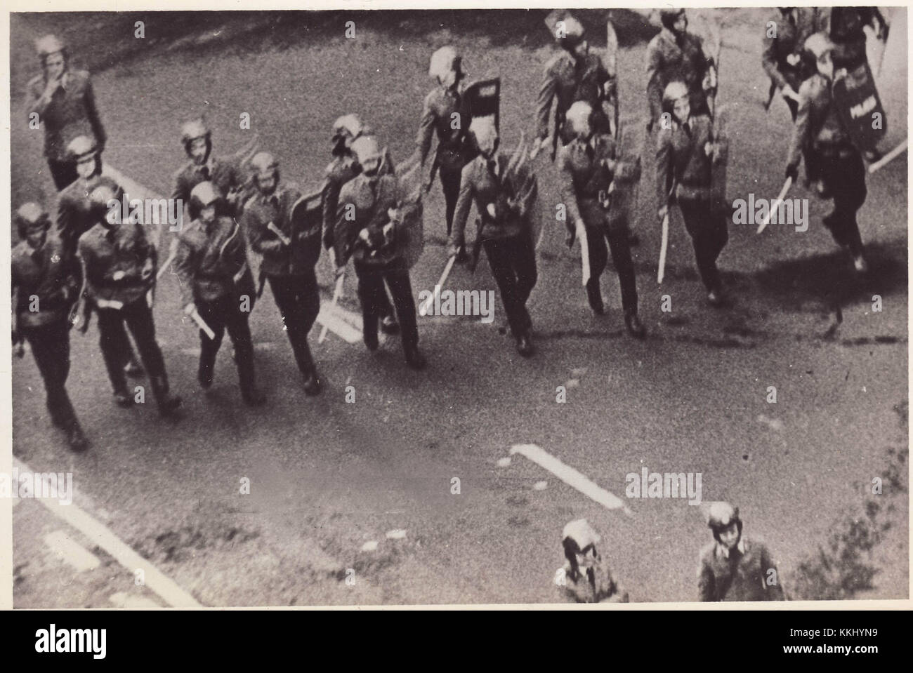 Das Kriegsrecht in Polen (1981–1983) war eine Periode der politischen Repression, in der die Regierung Militärherrschaft zur Unterdrückung der Oppositionsbewegungen verhängte. Stockfoto