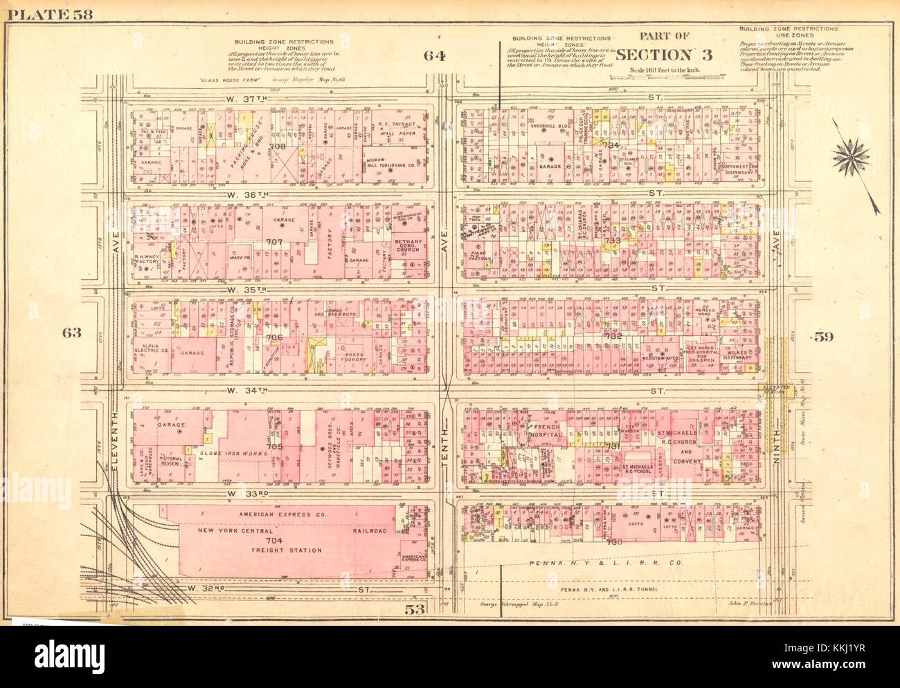 Die Bromley Manhattan Plate 058, veröffentlicht 1925, ist eine Vintage-Illustration, die eine ikonische New Yorker Szene zeigt und Teil einer Serie ist, die das urbane Leben im frühen 20. Jahrhundert feststellt. Stockfoto