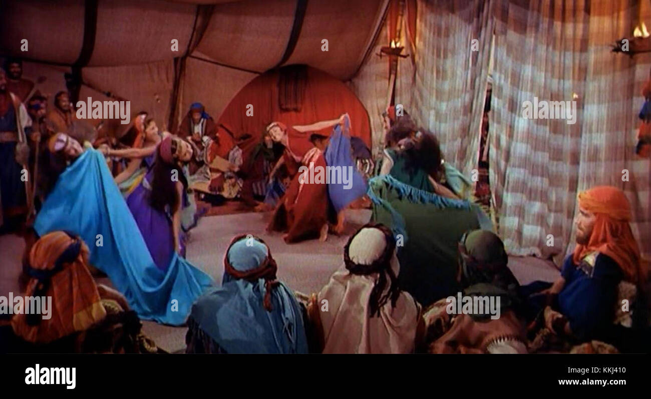 Der Film „die zehn Gebote“ von Cecil B. DeMille aus dem Jahr 1956 ist eine epische biblische Geschichte über Moses. Dieser Trailer zeigt die große und dramatische Geschichte des Films und zeigt wichtige Momente der biblischen Geschichte. Stockfoto