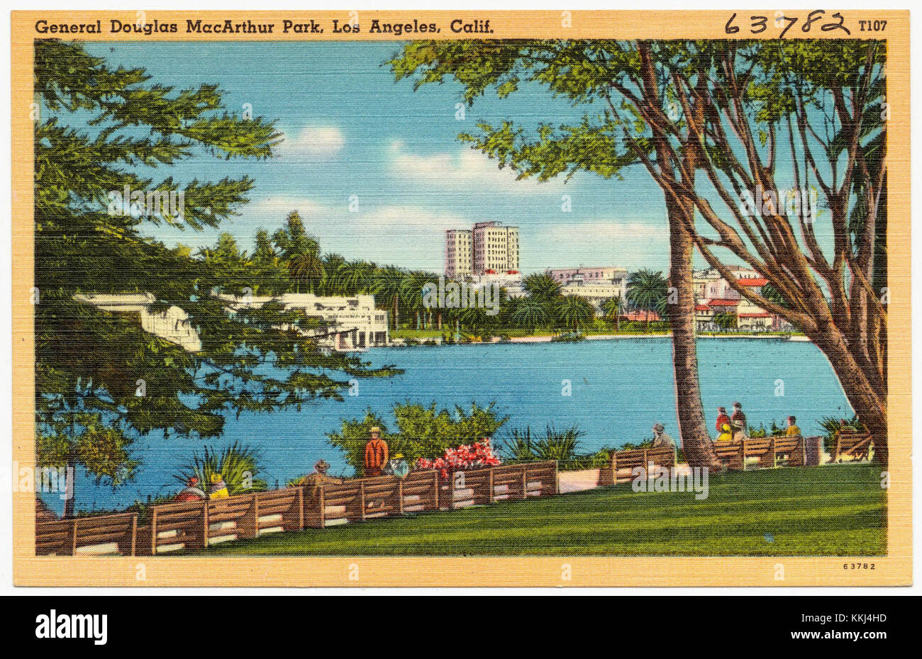 General Douglas MacArthur Park in Los Angeles ist ein bekannter öffentlicher Park, der für seine kulturelle und historische Bedeutung innerhalb der Stadt bekannt ist. Stockfoto