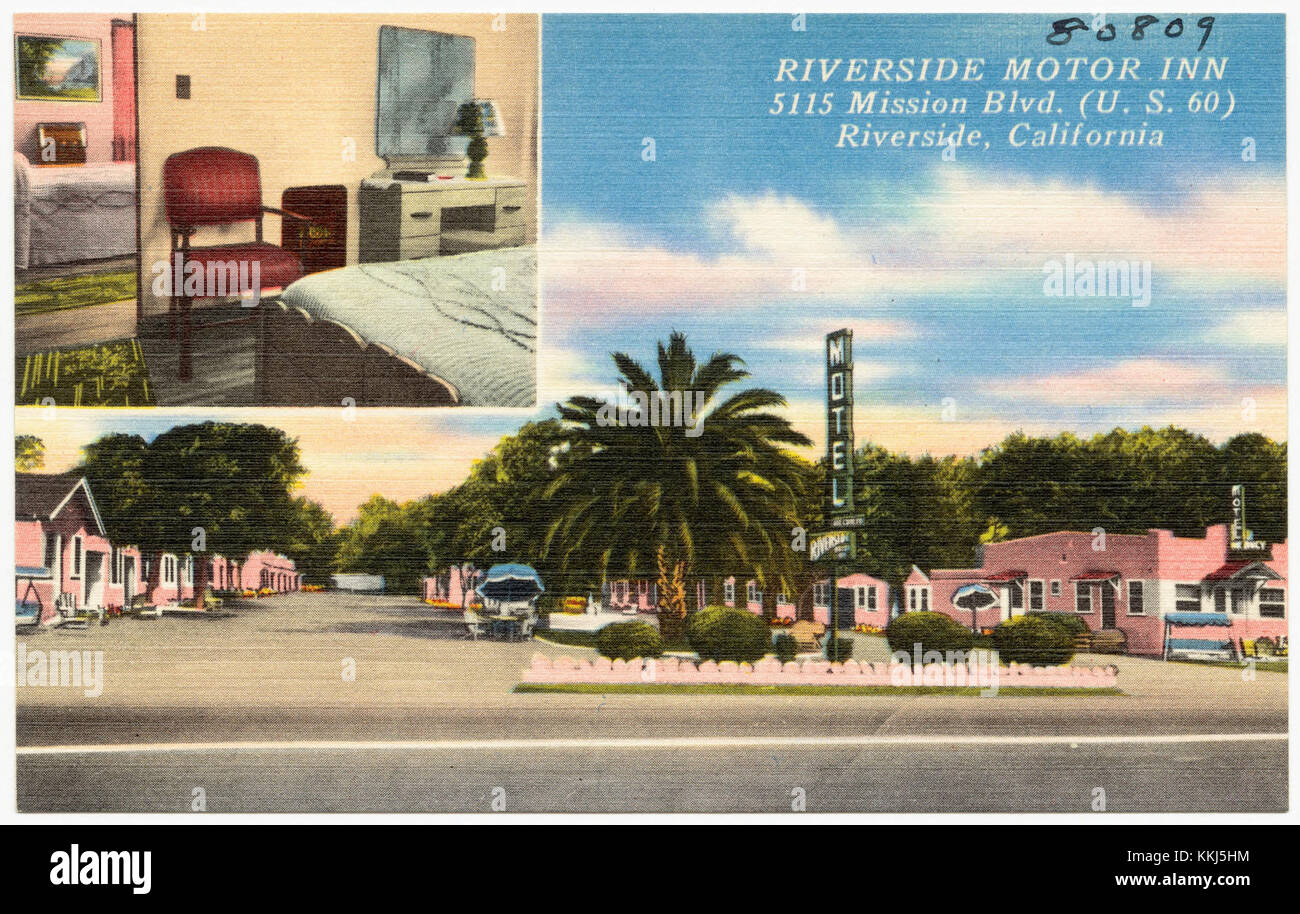 Riverside Motor Inn, 5115 Mission Blvd. (U. S. 60), Riverside, Kalifornien (80809) Stockfoto