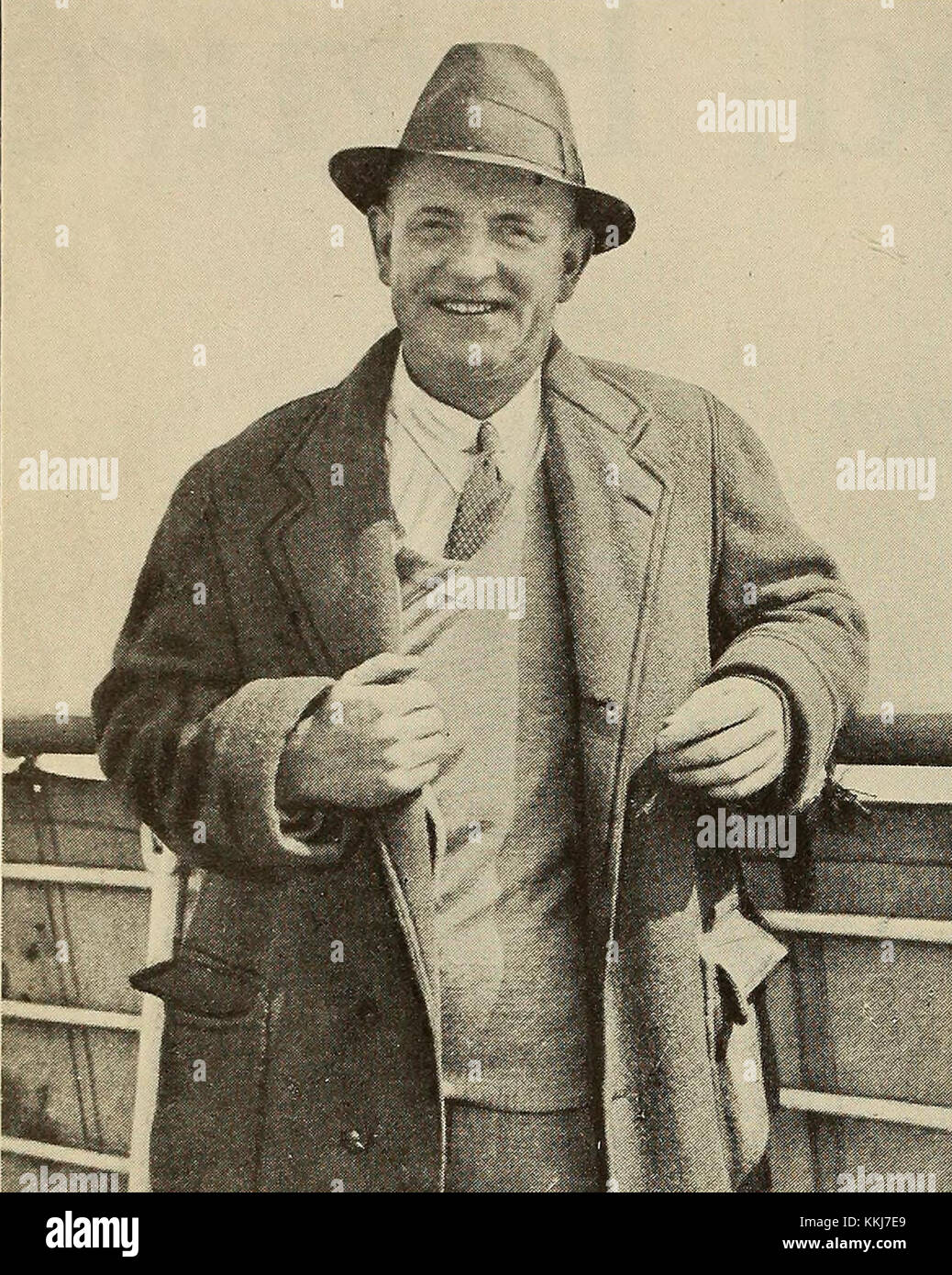 Ein Porträt von P.G. Wodehouse, einem berühmten englischen Autor, der für seine humorvollen Werke bekannt ist, wurde 1930 aufgenommen. Stockfoto