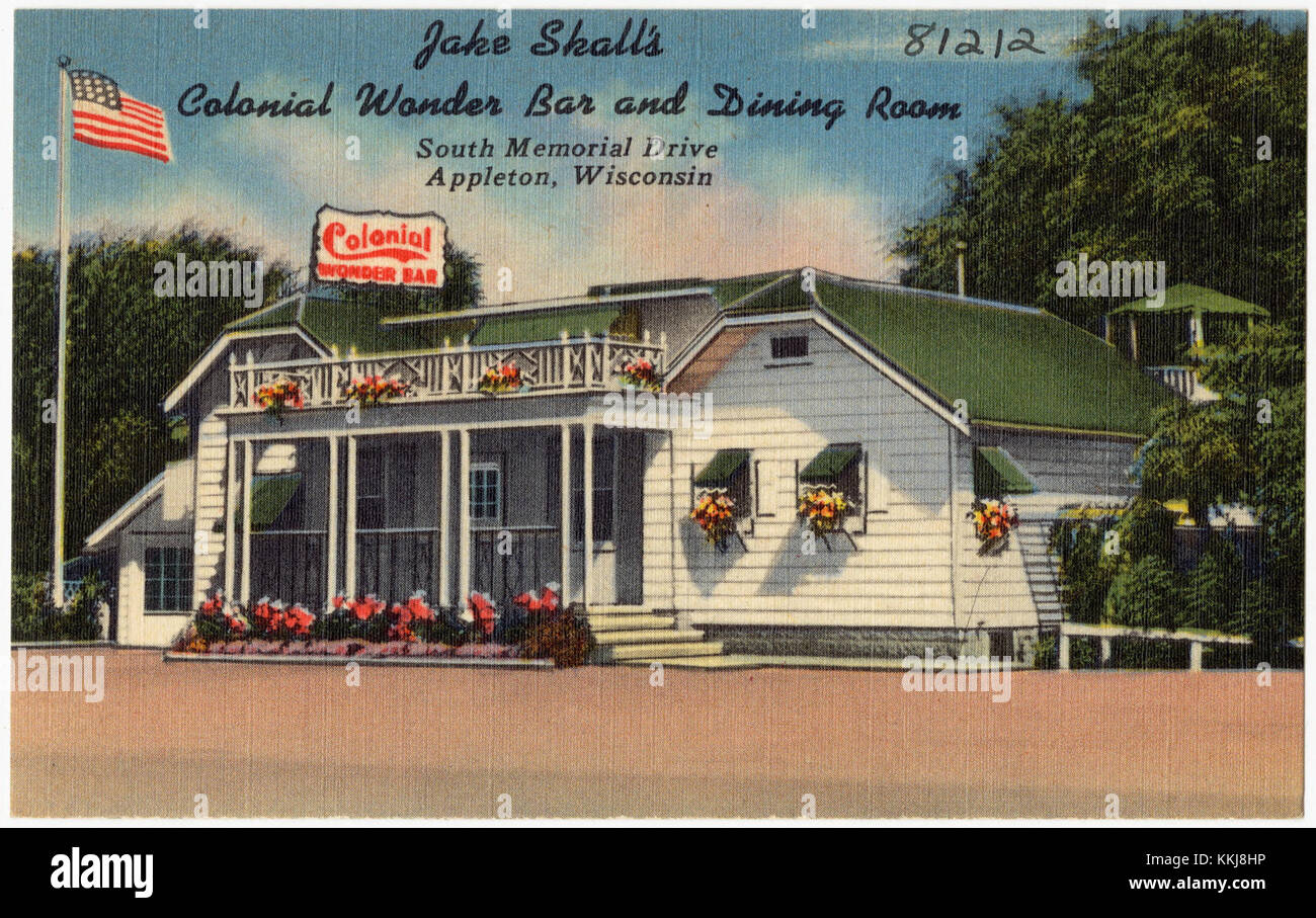 Jake Skall's Colonial Wonder Bar and Dining Room, South Memorial Drive, Appleton, Wisconsin (81212) Stockfoto