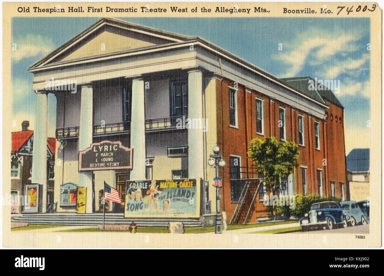 Old Thespian Hall, erstes dramatisches Theater westlich der Allegheny MTS., Boonville, Mo (74003) Stockfoto