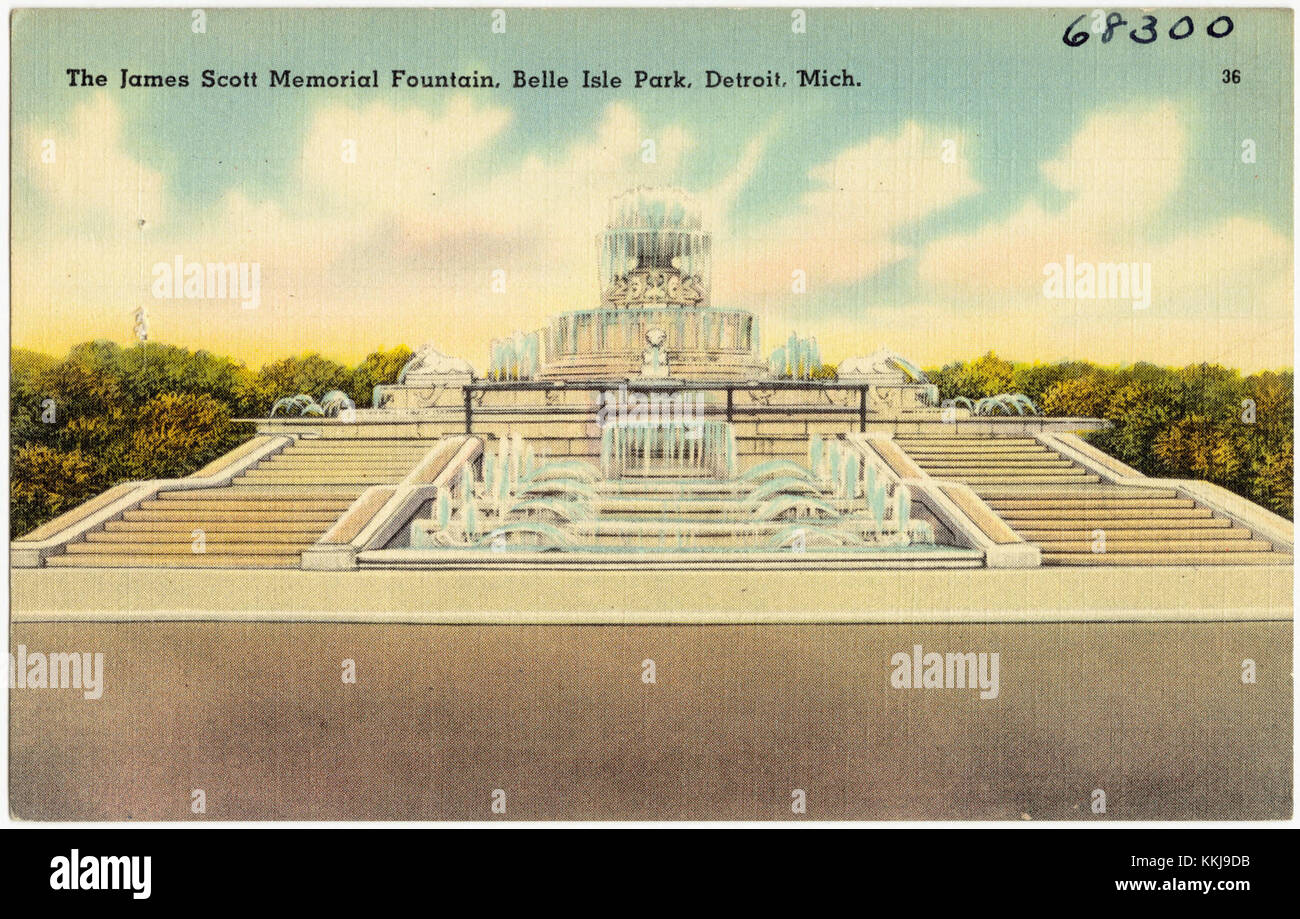 The James Scott Memorial Fountain, Belle Isle Park, Detroit, Mich (68300) Stockfoto