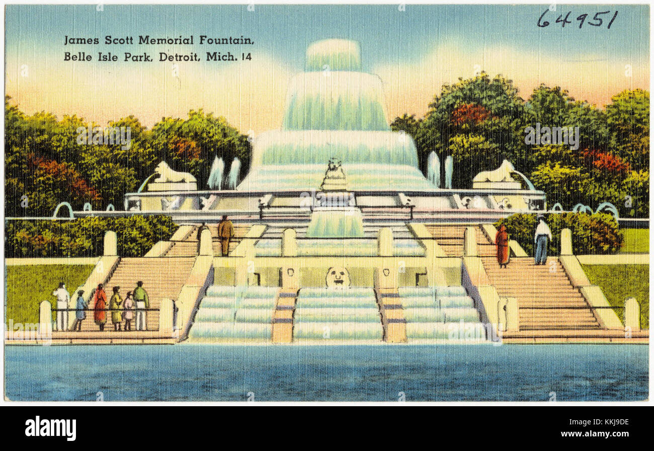 James Scott Memorial Fountain, Belle Isle Park, Detroit, Mich (64951) Stockfoto