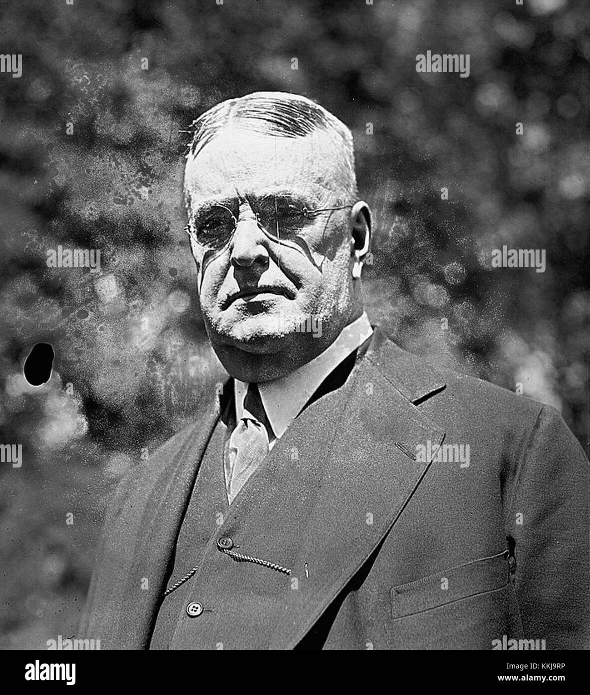 Ban Johnson war eine prominente Persönlichkeit in der Baseballgeschichte und war der erste Präsident der American League, der die Entwicklung des professionellen Baseballs im frühen 20. Jahrhundert maßgeblich mitgeprägt hat. Stockfoto