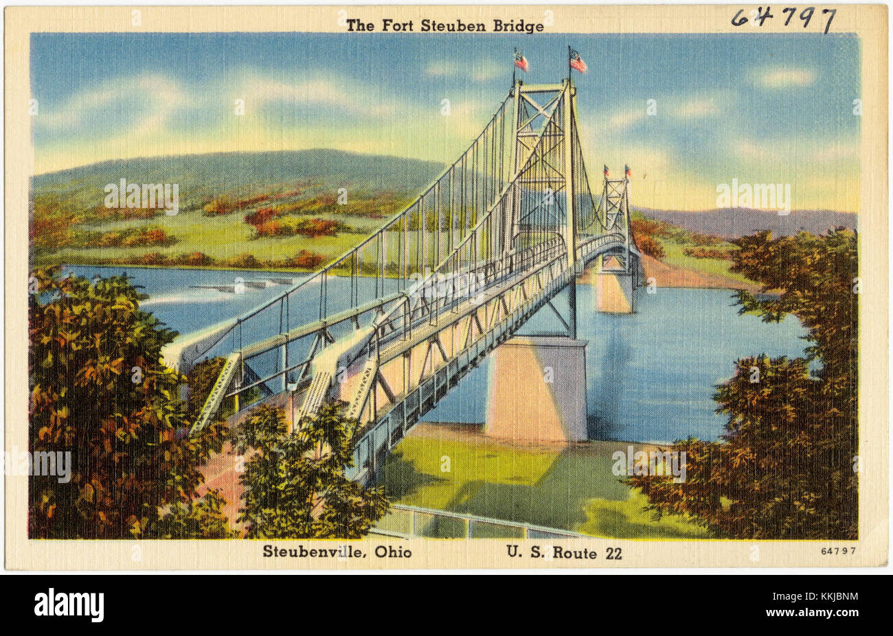 The Fort Steuben Bridge, Steubenville, Ohio, U.S. Route 22 (64797) Stockfoto