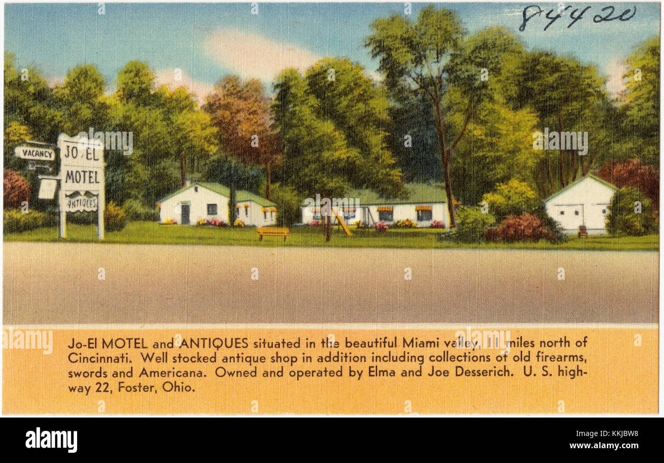 Jo-El Motel and Antiques, U.S. Highway 22, Foster, Ohio (84420) Stockfoto