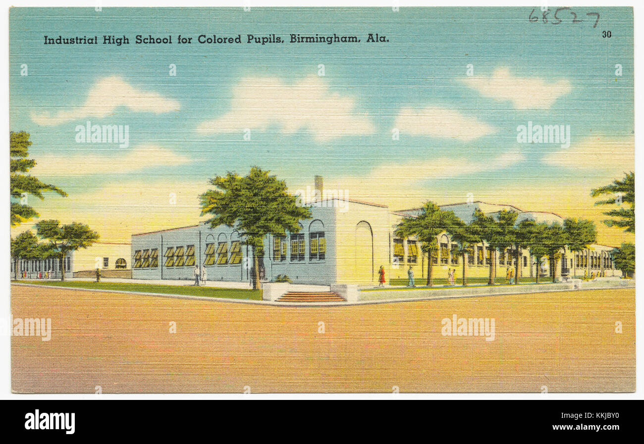 Die Industrial High School für farbige Schüler in Birmingham, Alabama, war eine wichtige Bildungseinrichtung für afroamerikanische Studenten während des frühen 20. Jahrhunderts. Sie bot berufliche und industrielle Ausbildung in einem getrennten Umfeld an. Stockfoto