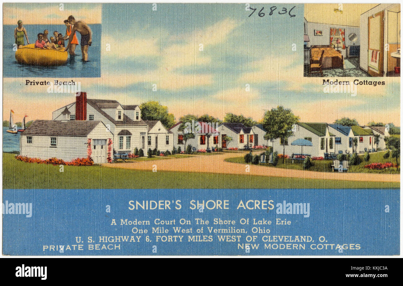 Snider's Shore Acres, ein moderner Hof am Ufer des Lake Erie, eine Meile westlich von Vermilion, Ohio. U.S. Highway 6, 40 Meilen westlich von Cleveland, O (76836) Stockfoto