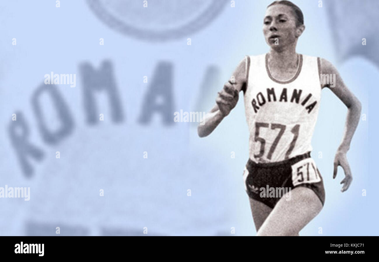 Ein Foto von Doina Melinte, der rumänischen Athletin, das 1984 aufgenommen wurde, zeigt ihre Leichtathletik und ihre Leistungen auf dem Gebiet der Leichtathletik. Stockfoto