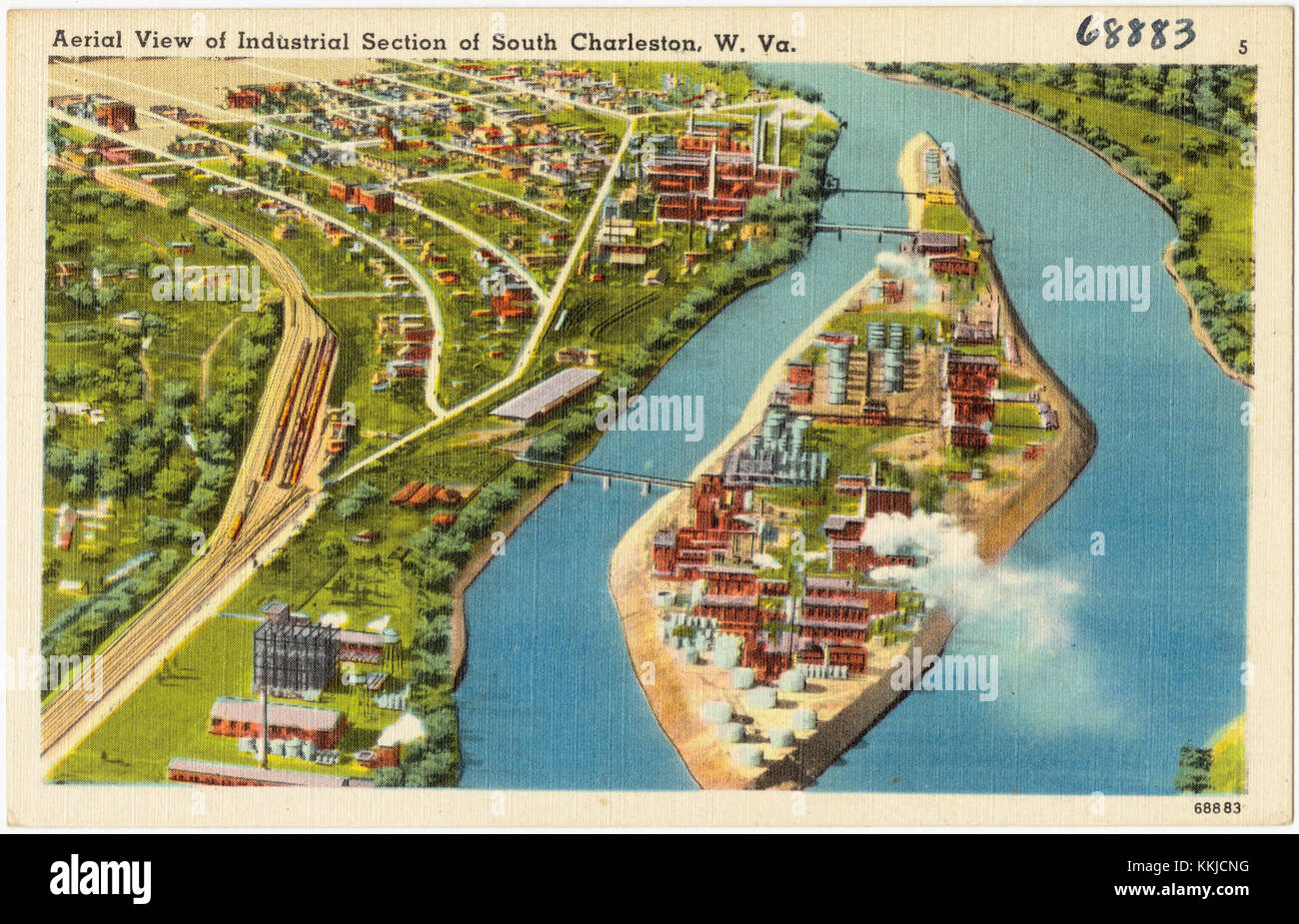 Luftaufnahme des Industriebereichs von South Charleston, W. VA (68883) Stockfoto