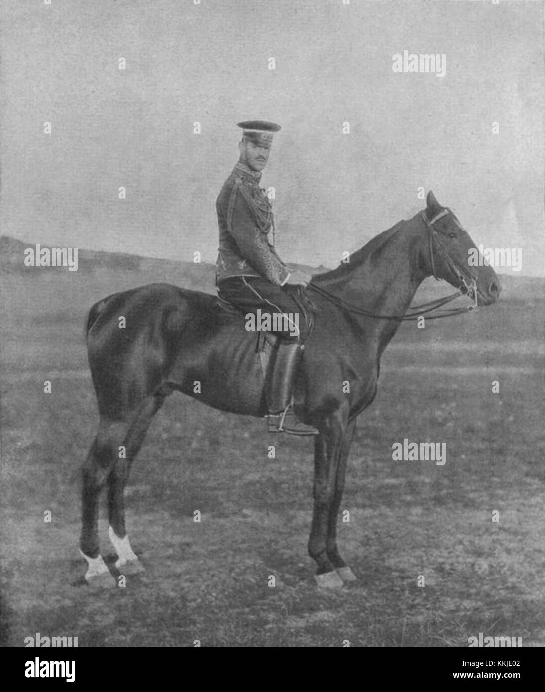 Großherzog Michael Alexandrowitsch zu Pferd Stockfoto