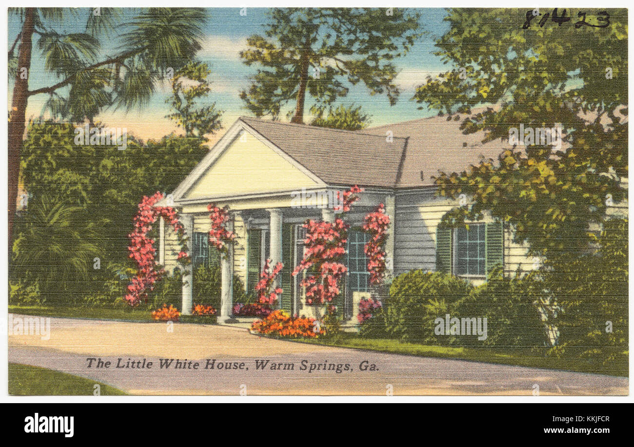 Das Little White House in warm Springs, Georgia, war der persönliche Rückzugsort von Präsident Franklin D. Roosevelt, heute eine historische Stätte und ein Museum. Stockfoto