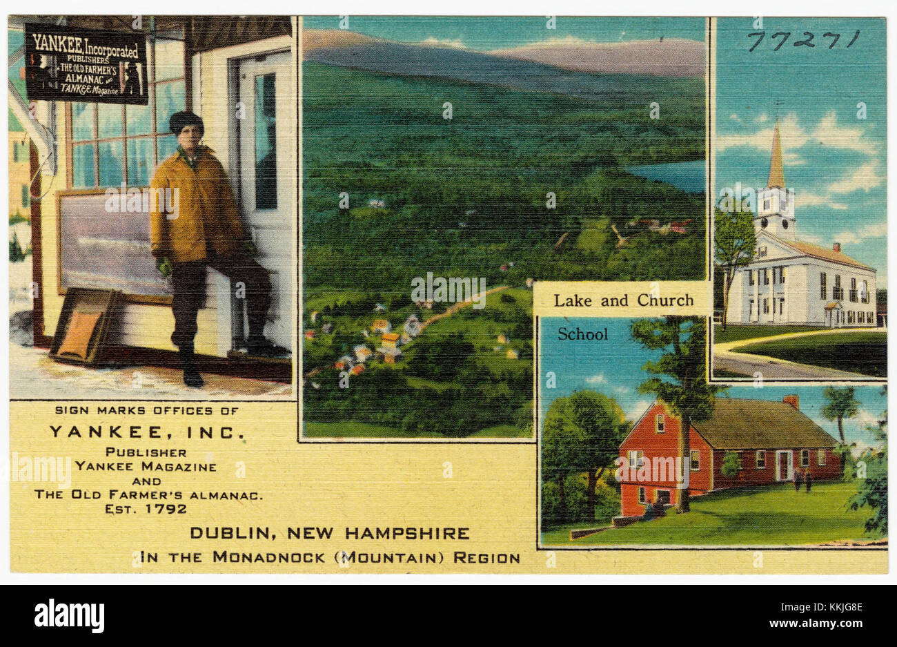 Das Sign Marks Office mit Sitz in Dublin, New Hampshire, veröffentlicht *Yankee Magazine* und *The Old Farmer's Almanac*. Das 1792 gegründete Unternehmen spielt eine wichtige Rolle in der amerikanischen Verlagsgeschichte und der Regionalgeschichte. Stockfoto