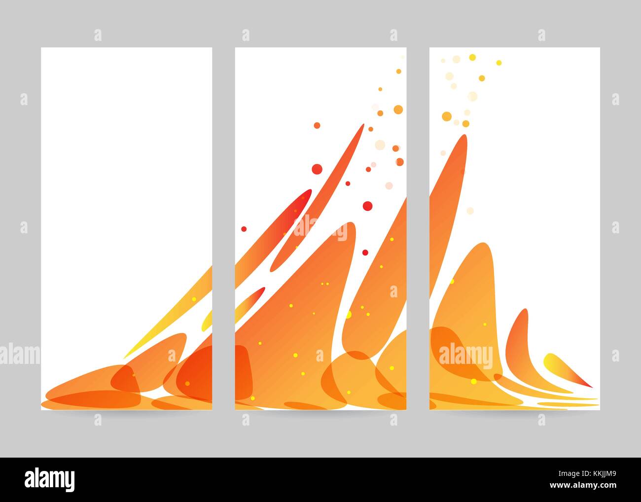 Set Abstraktion orange Flow auf weißem Hintergrund, Etui banner Stock Vektor