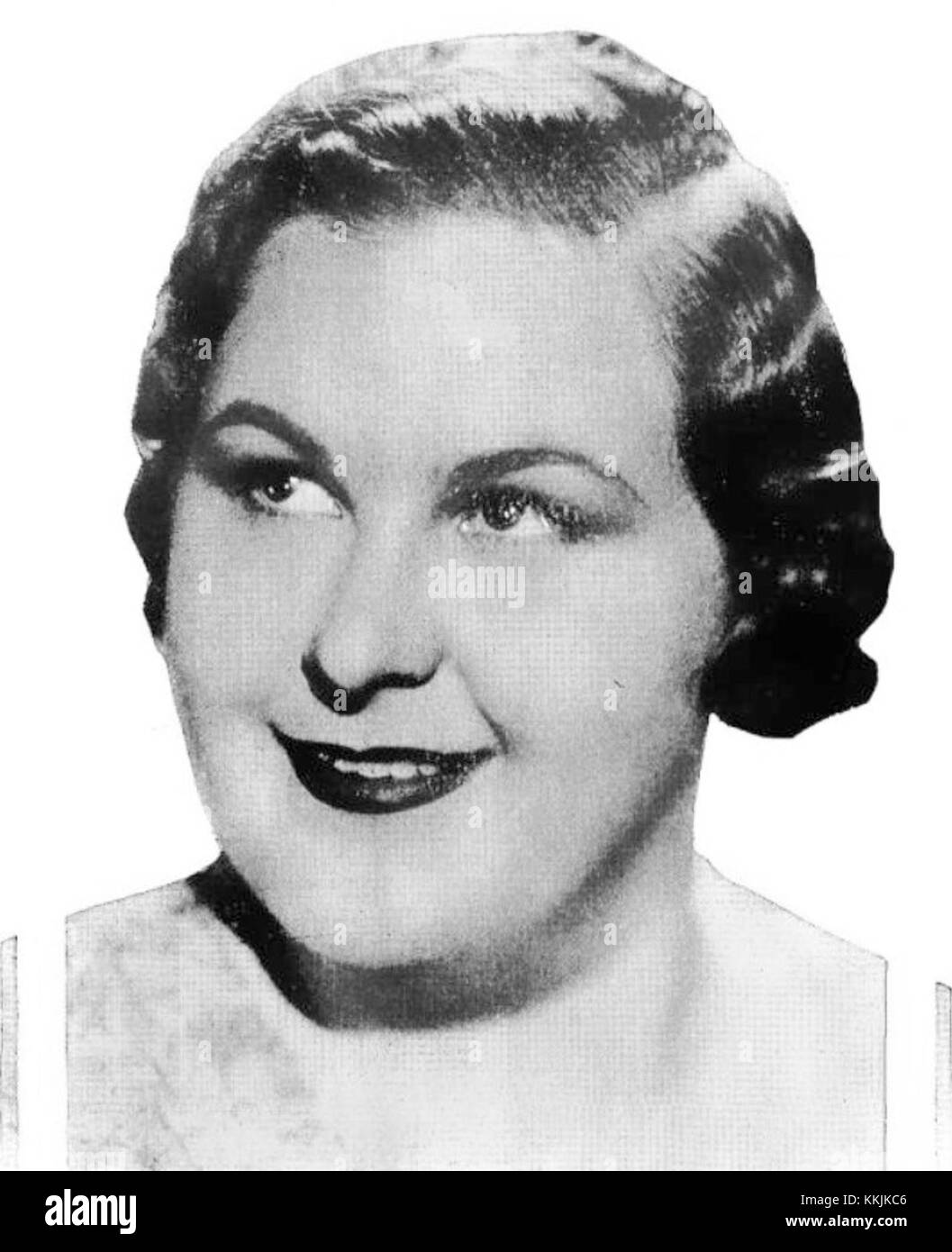 Kate Smith, eine ikonische amerikanische Sängerin, ist in einer Werbetafel zu sehen, die ihren Beitrag zur Unterhaltung und ihren Einfluss auf die amerikanische Popkultur kennzeichnet. Stockfoto