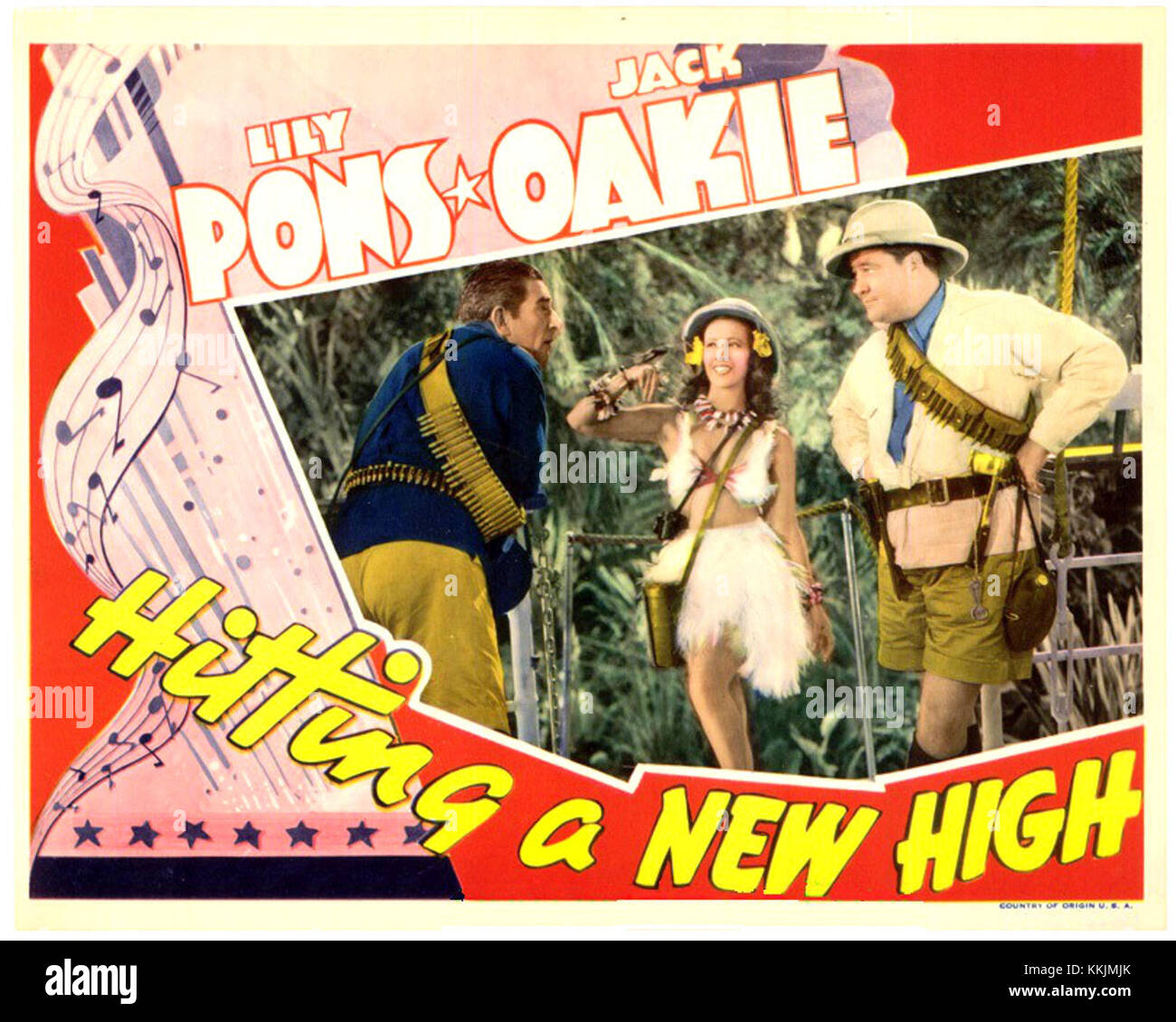 Die Lobby Card für *Hitting a New High* ist ein Werbeartikel, der in der Filmindustrie des frühen 20. Jahrhunderts verwendet wurde. Es enthält Kunstwerke oder Fotografien, die mit dem Film zusammenhängen und Kinobesucher für den Film anziehen sollen. Stockfoto