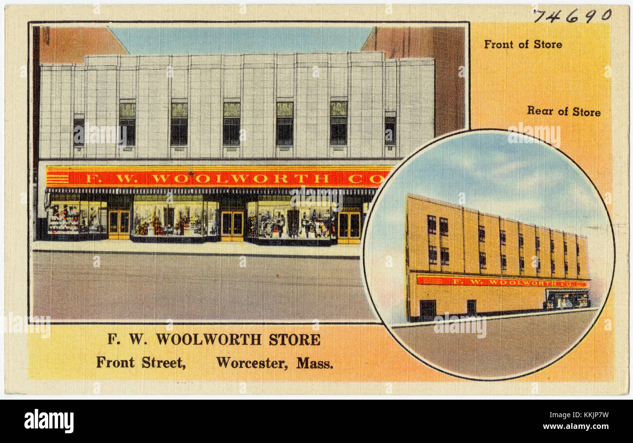 F. W. Woolworth Store, Front Street, Worcester, Mass (74690) Stockfoto