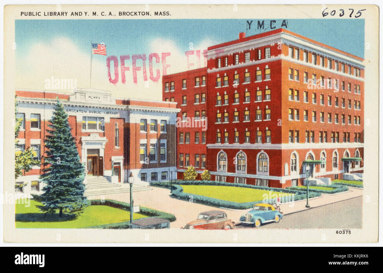 Öffentliche Bibliothek und Y.M.C.A., Brockton, Mass (60375) Stockfoto
