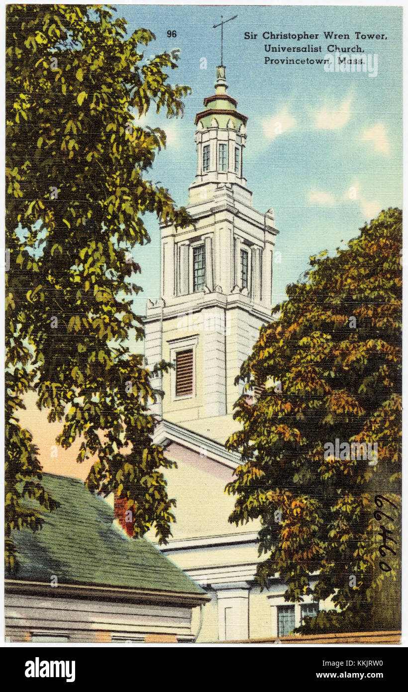 Sir Christopher Wren Tower, Universalist Church, Provincetown, Mass (66460) Stockfoto