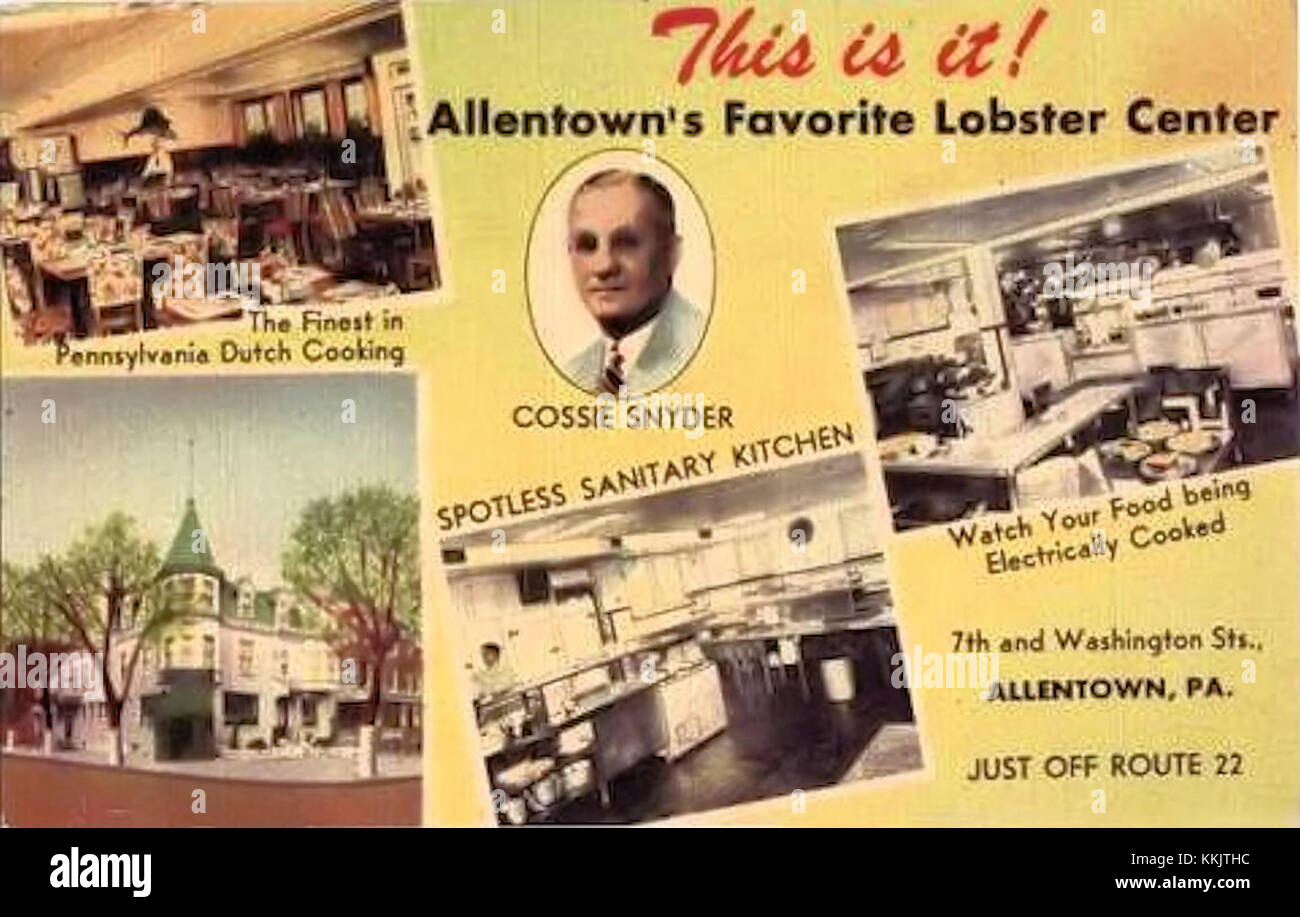 1949 - Cossie Snyders Corner Postkarte Stockfoto