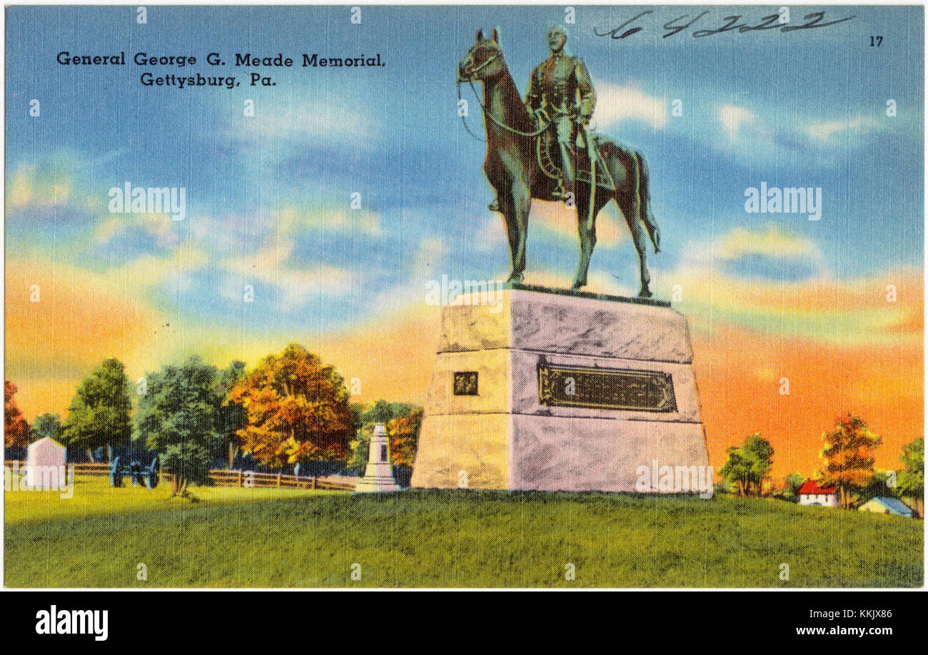 General George G. Meade Memorial, Gettysburg, Pa (64222) Stockfoto