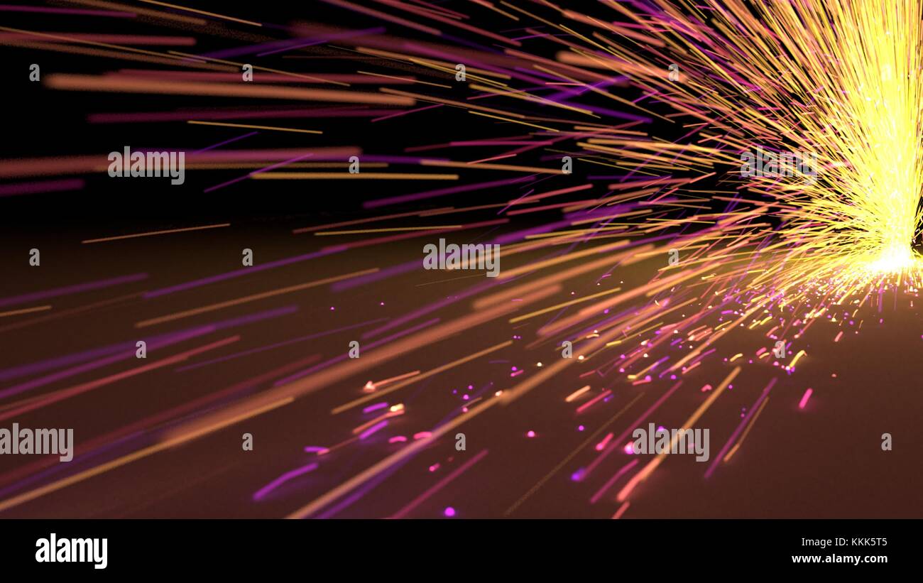 Partikel funken Punkte Feuerwerk slow motion Trails 3 Abbildung d Stockfoto