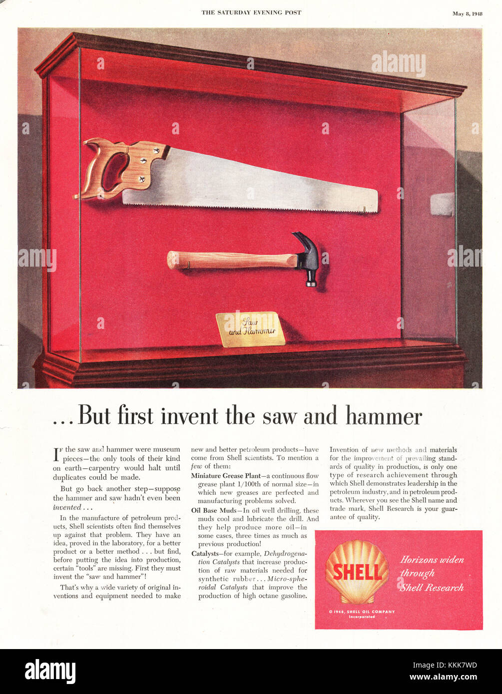 1948 US-Magazin Shell Forschung Anzeige Stockfoto