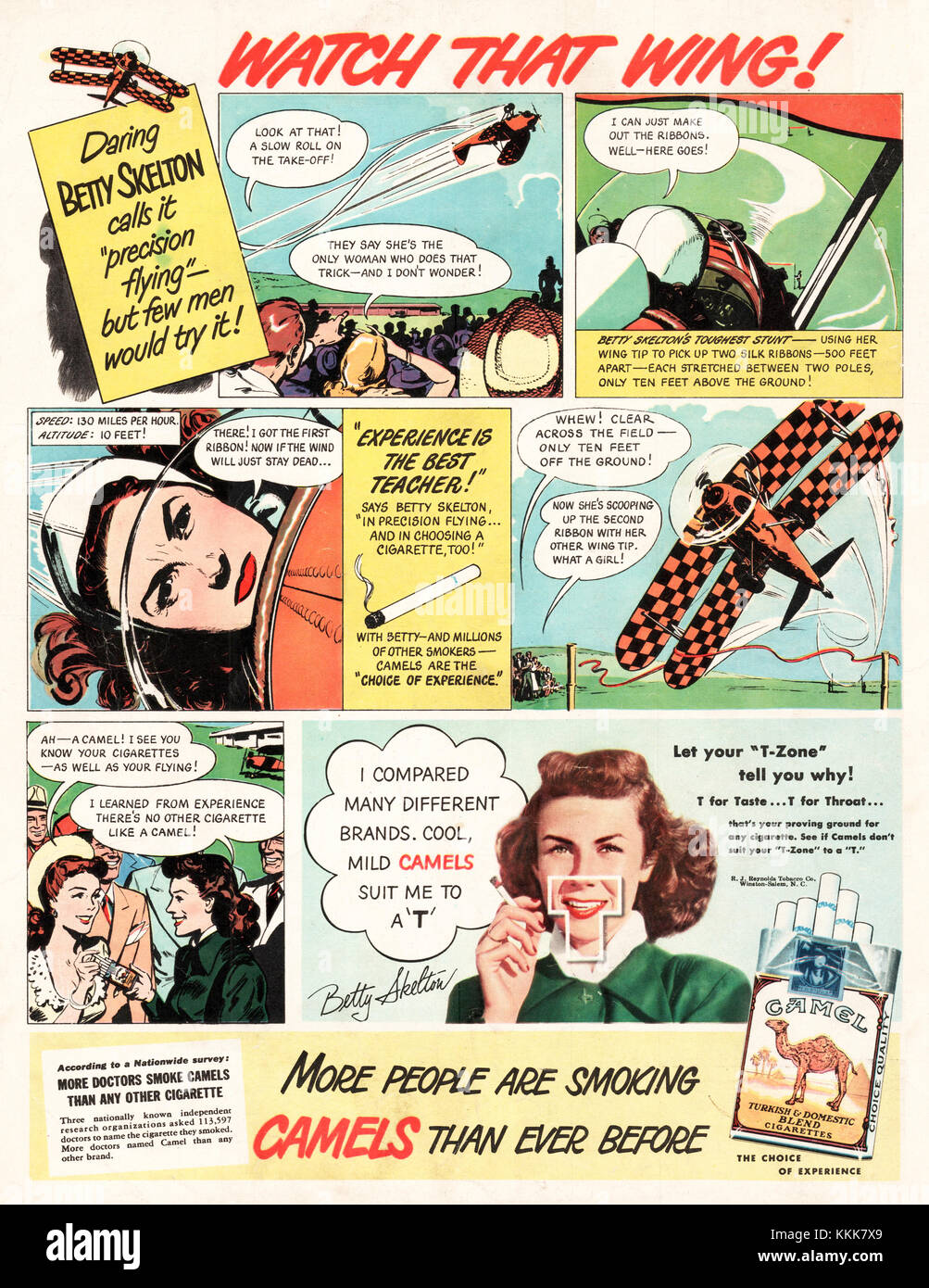 1948 US-Magazin Camel Cigarette Advert Stockfoto