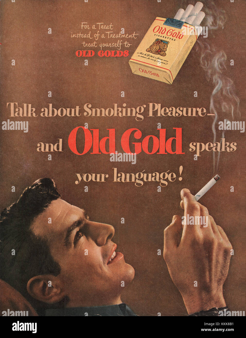 1948 US-Magazin Altes Gold Zigarette Anzeige Stockfoto