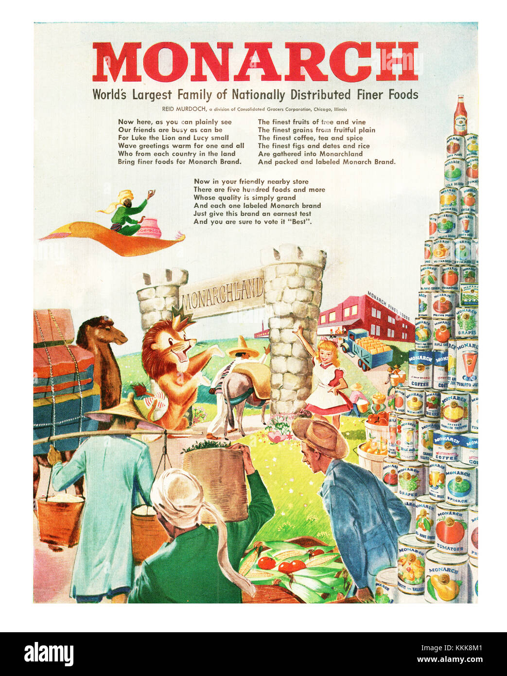 1948 US-Magazin Monarch Lebensmittel Anzeige Stockfoto