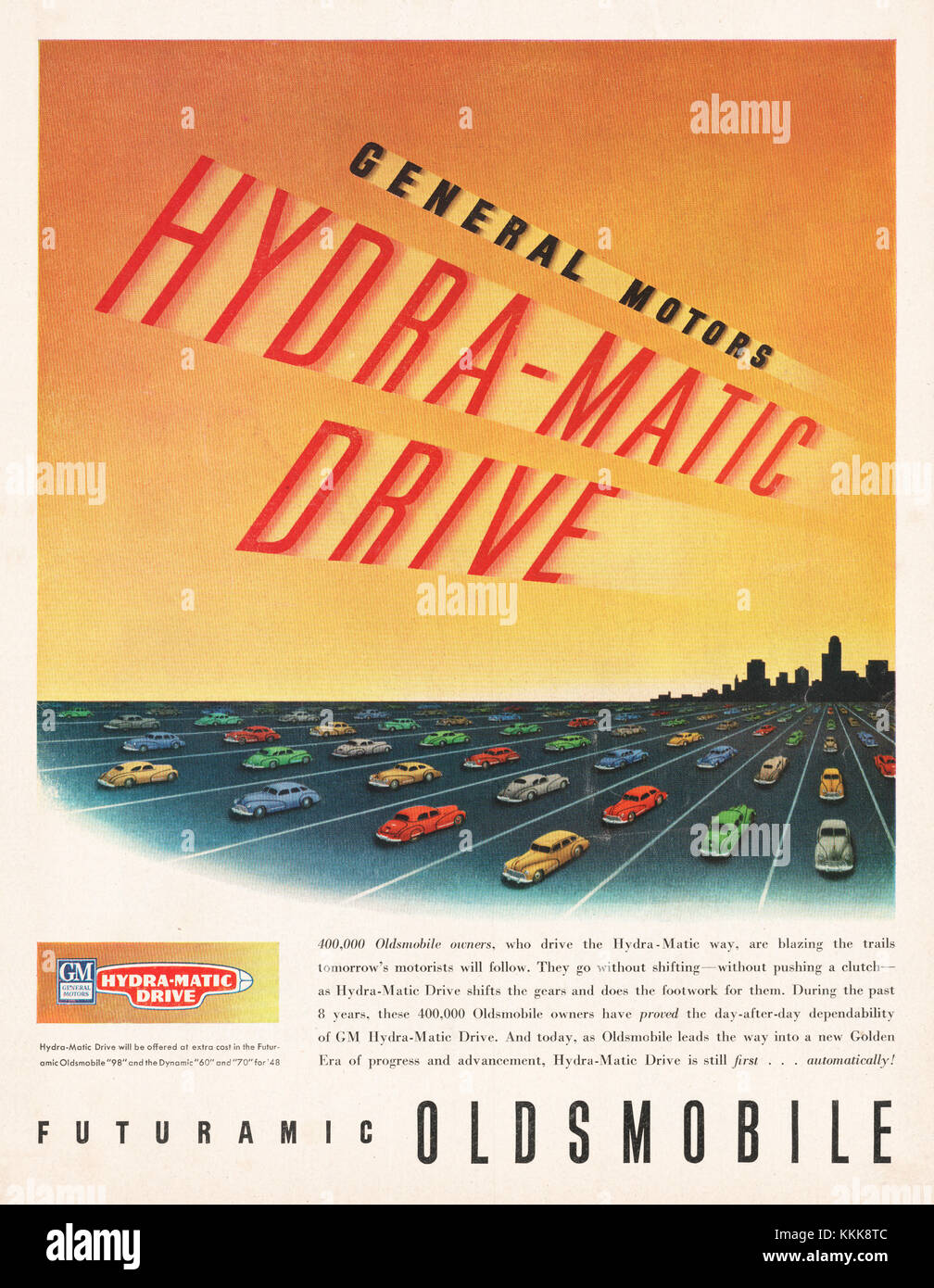 1948 US-Magazin Oldsmobile Hydro-Matic Drive Anzeige Stockfoto