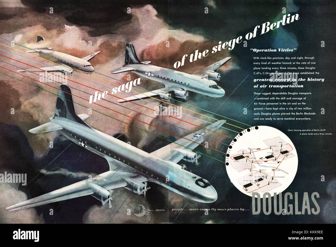 1949 US-Magazin Douglas Aircraft Advert Stockfoto