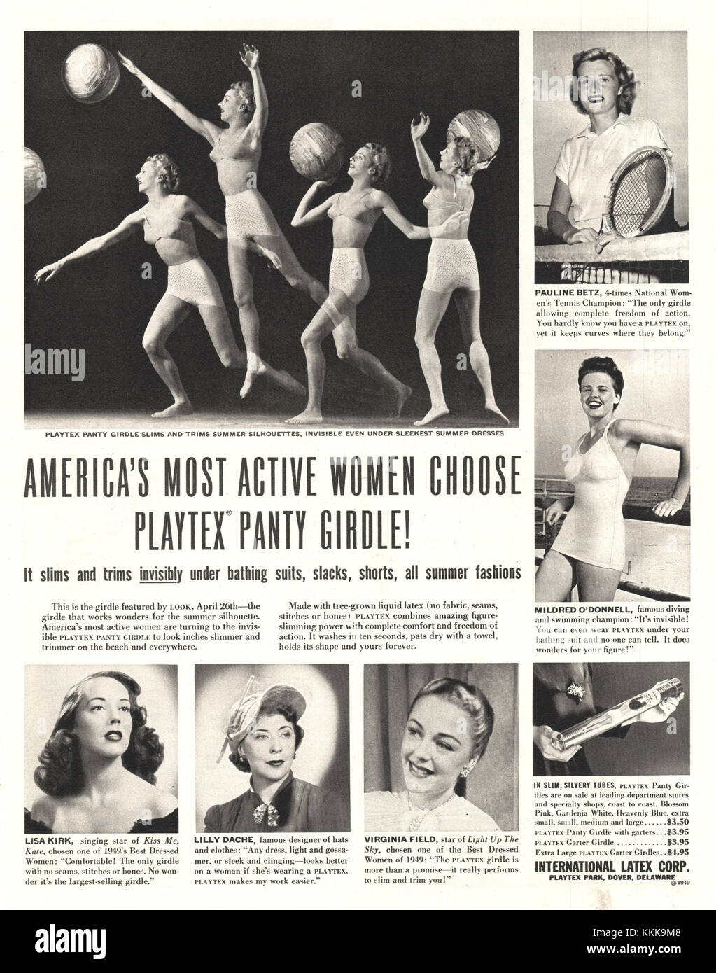 1949 US-Magazin Playtex Pantie Gürtel Advert Stockfoto