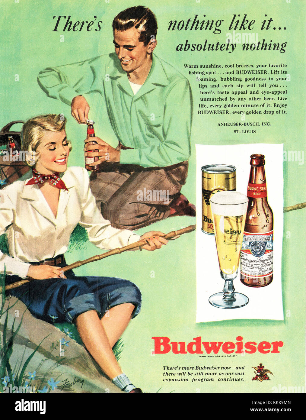 1949 US-Magazin Anzeige Budweiser Bier Stockfoto