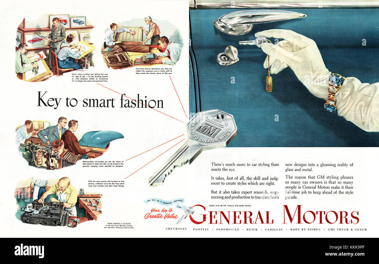 1949 US-Magazin General Motors Anzeige Stockfoto