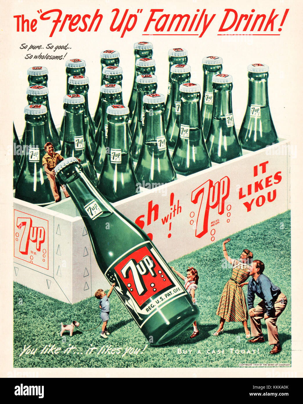 1949 US-Magazin 7Up Anzeige Stockfoto