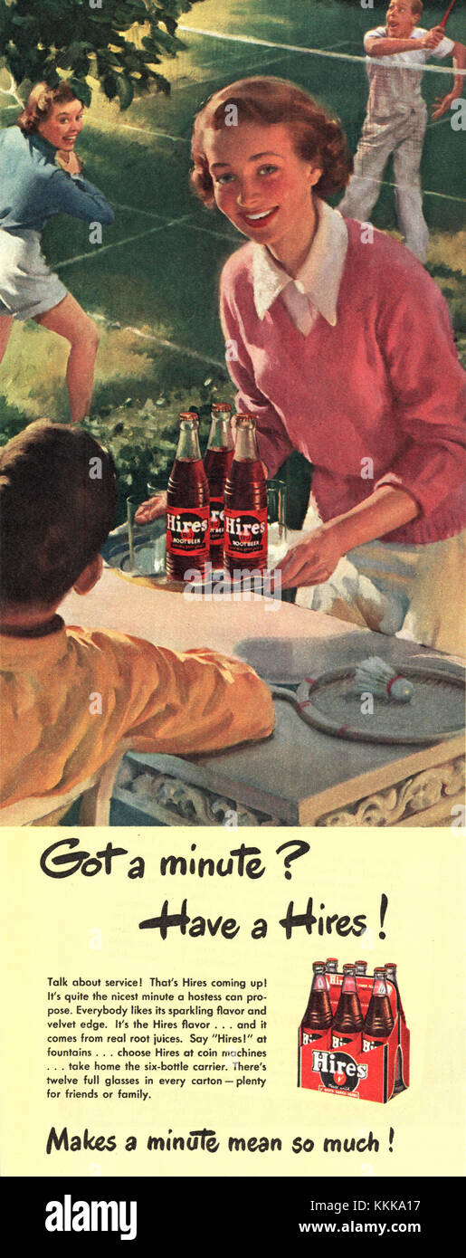 1949 US-Magazin stellt das Root Beer Anzeige Stockfoto