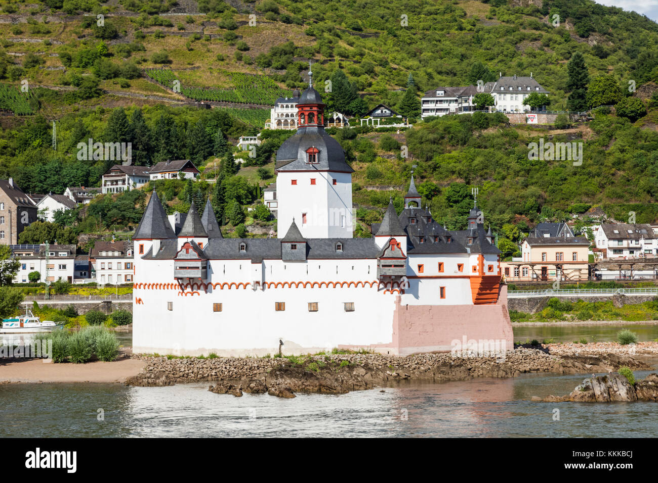 Deutschland, Rheinland-Pfalz, Rhein, Rhein, Kaub Burg Stockfoto