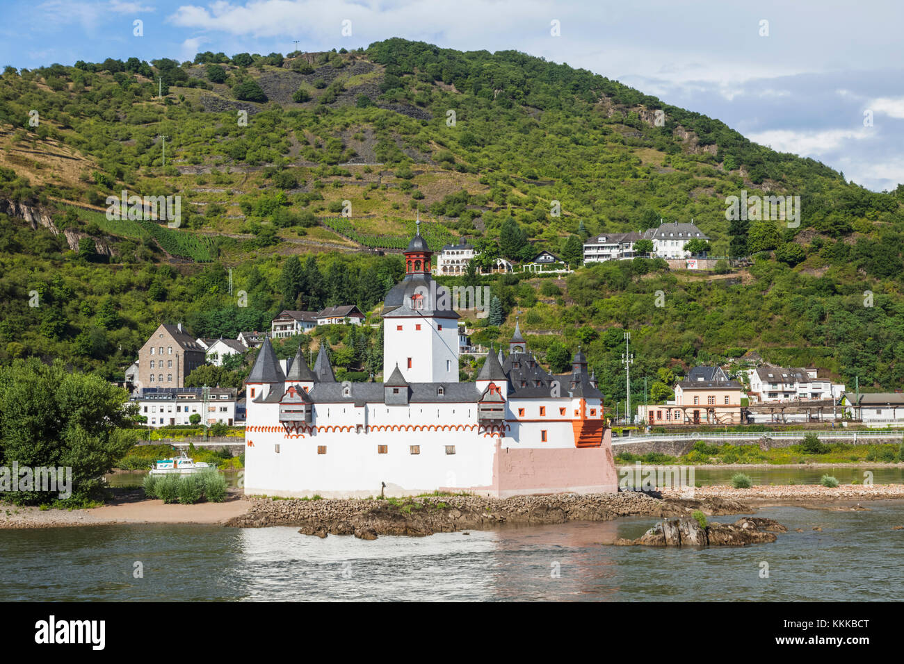 Deutschland, Rheinland-Pfalz, Rhein, Rhein, Kaub Burg Stockfoto