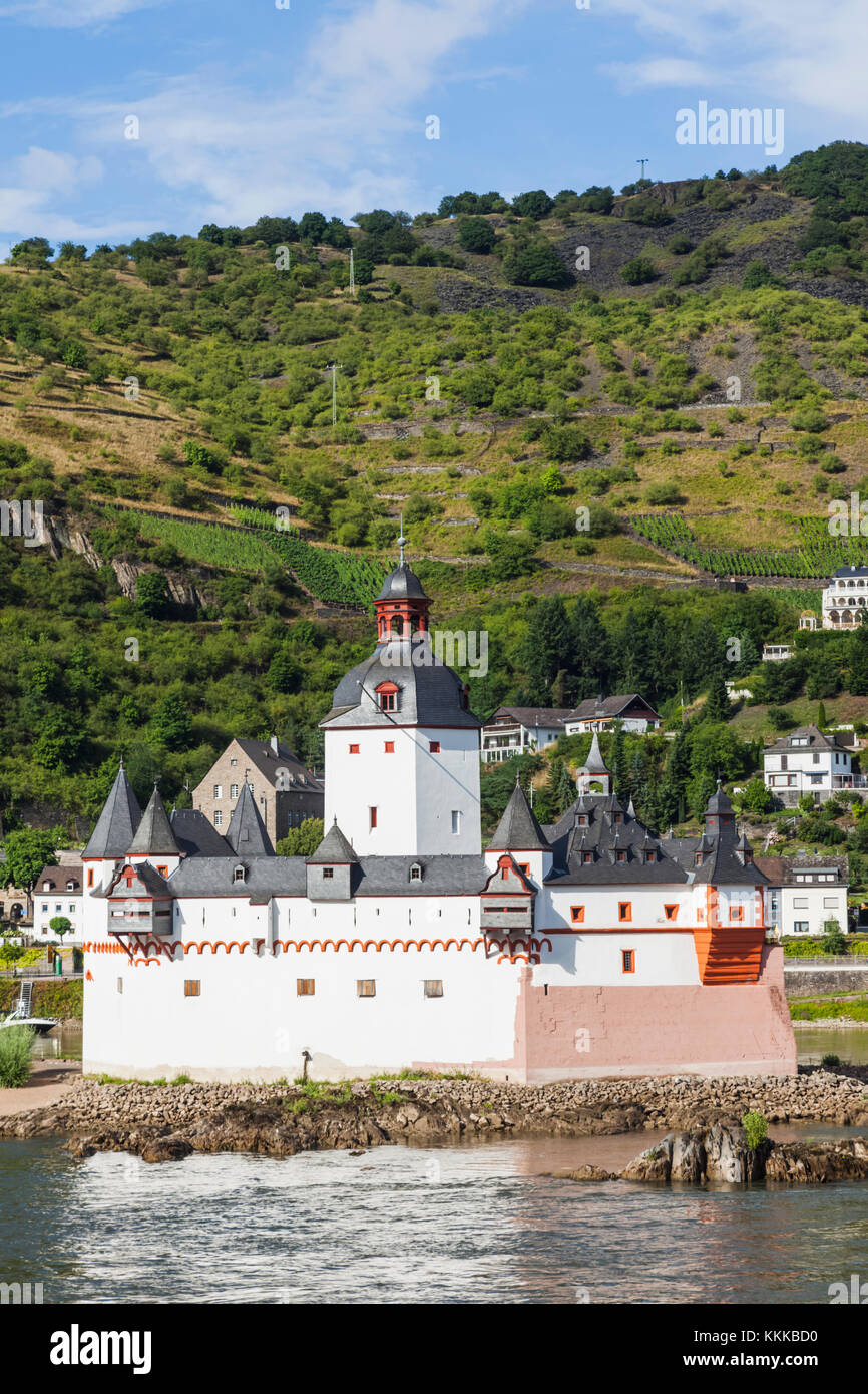 Deutschland, Rheinland-Pfalz, Rhein, Rhein, Kaub Burg Stockfoto