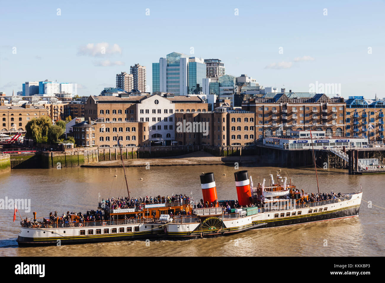 England, London, Raddampfer Waverley auf der Themse Stockfoto