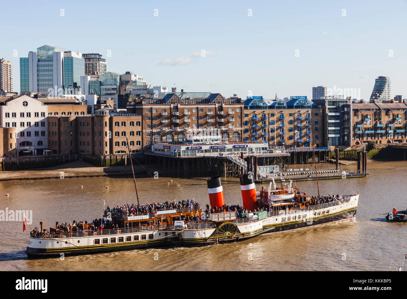 England, London, Raddampfer Waverley auf der Themse Stockfoto