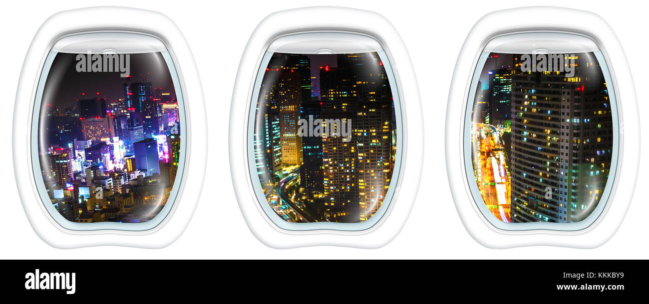 Bullaugen Rahmen auf shiodome Tokio Stockfoto